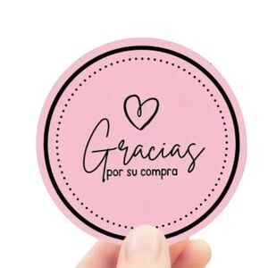 Thank You Stickers Pack of 72 Spanish 1.5" Round